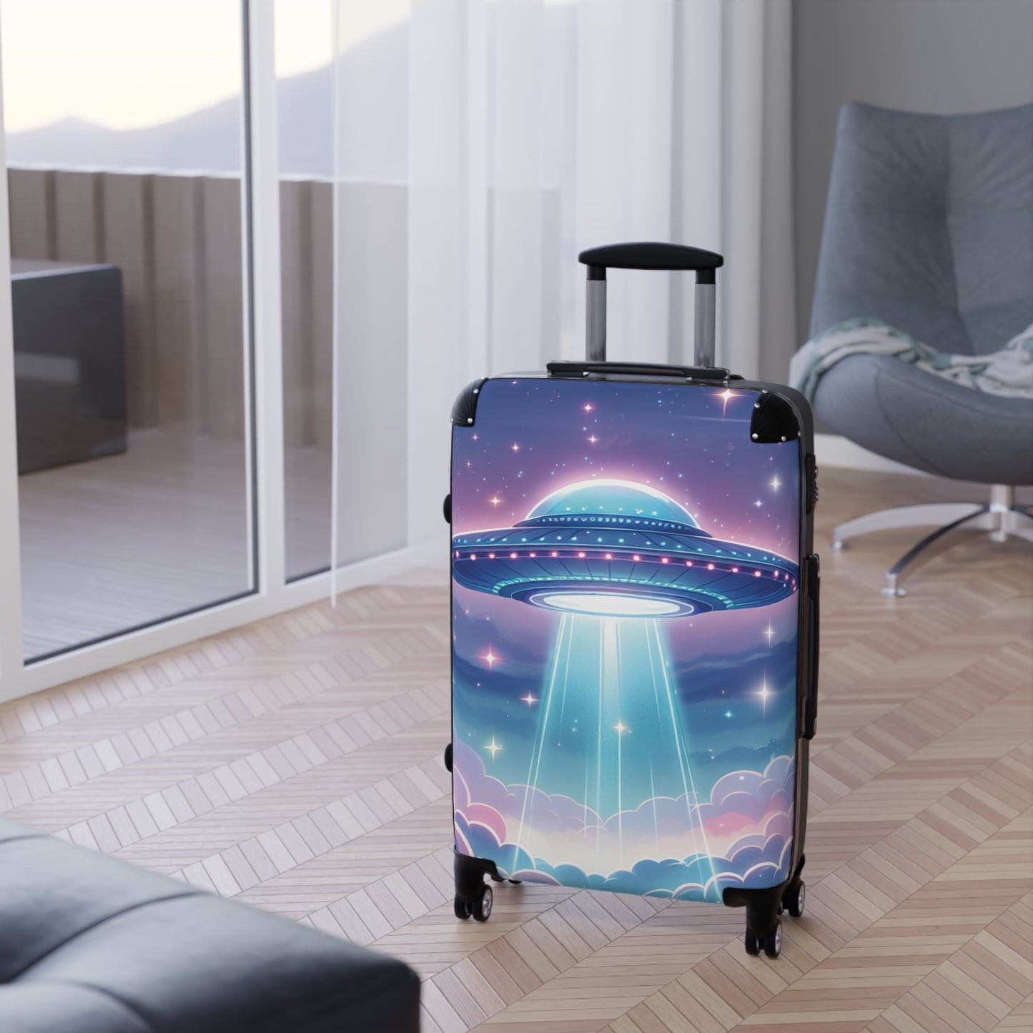 UFO Suitcase & Travel Bag - Blue / Purple