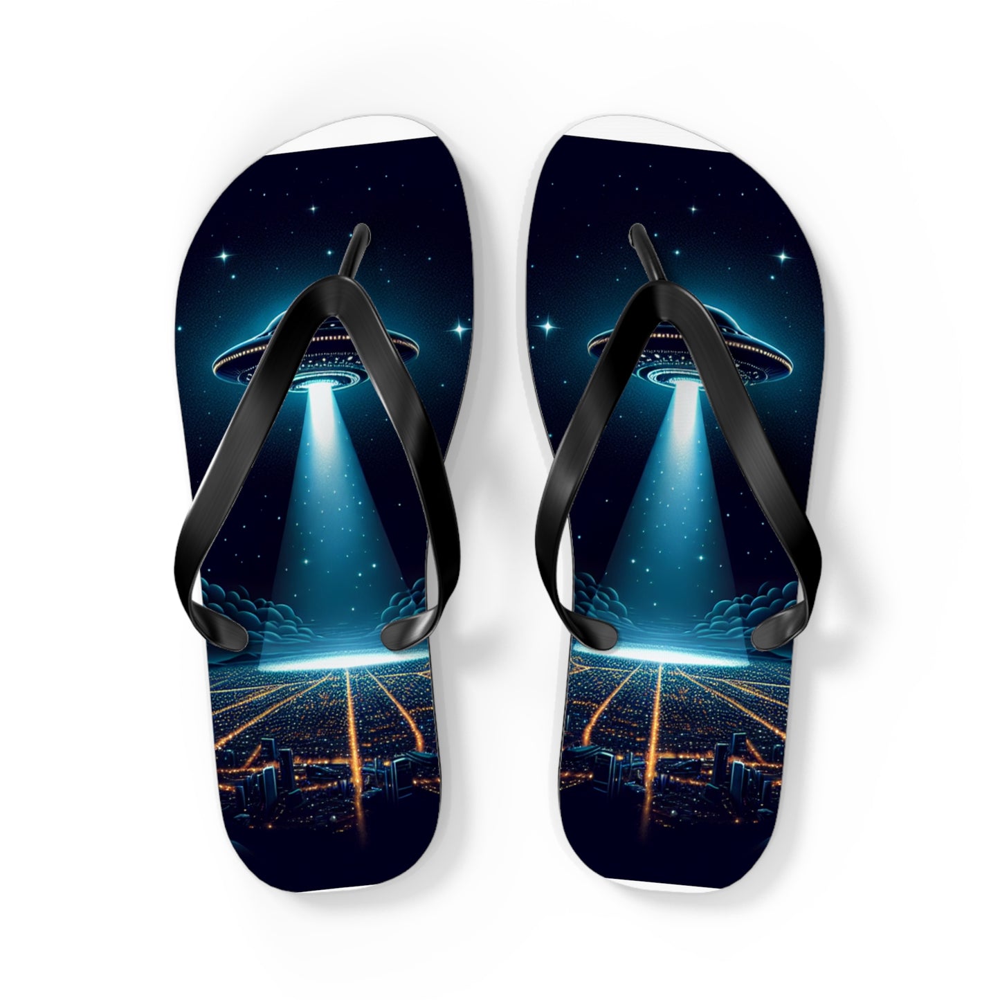 UFO Flip Flops - Black Mens Flip Flop's Thongs