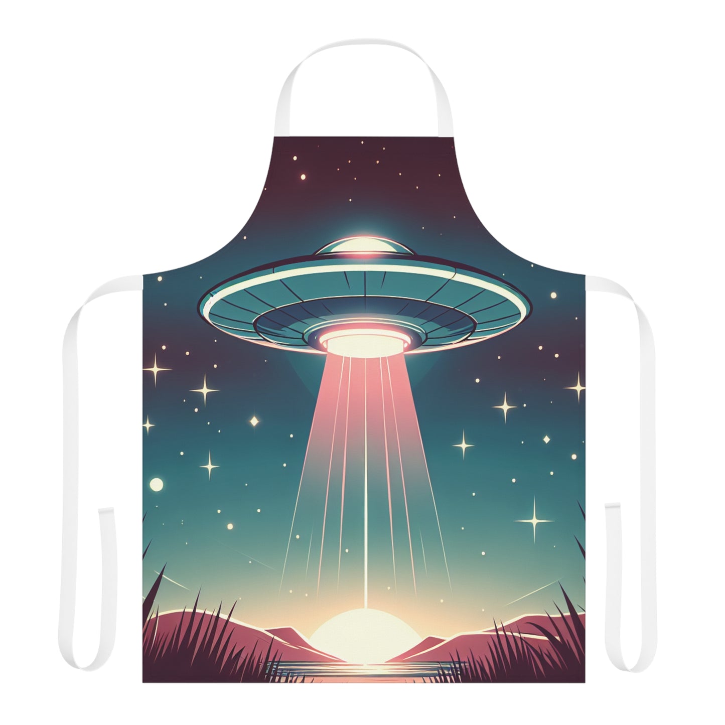 UFO Apron, Apron Gift, UFO Gift, Black or White Straps, Mens Apron, Womens Apron, Kitchen Gift, Baking Cooking Apron, Cosmic Aprons, Aliens