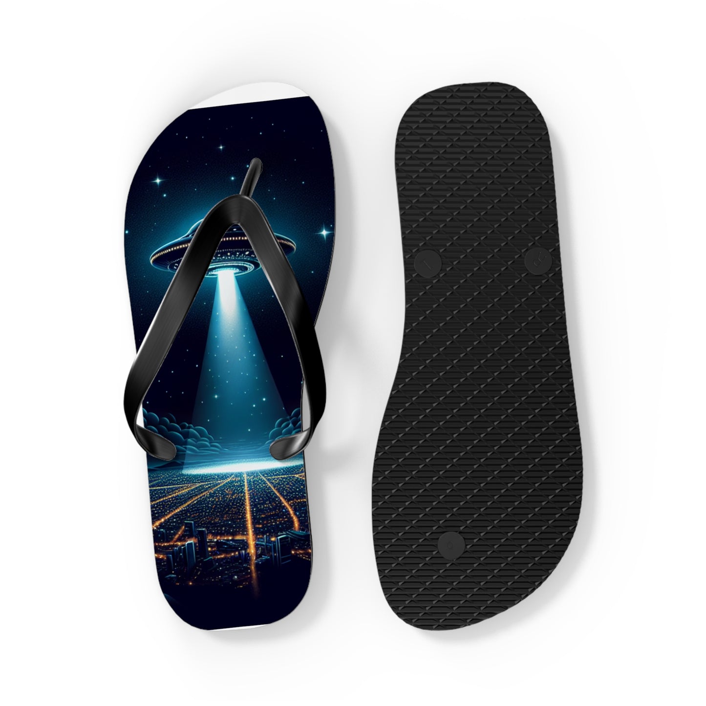 UFO Flip Flops - Black Mens Flip Flop's Thongs