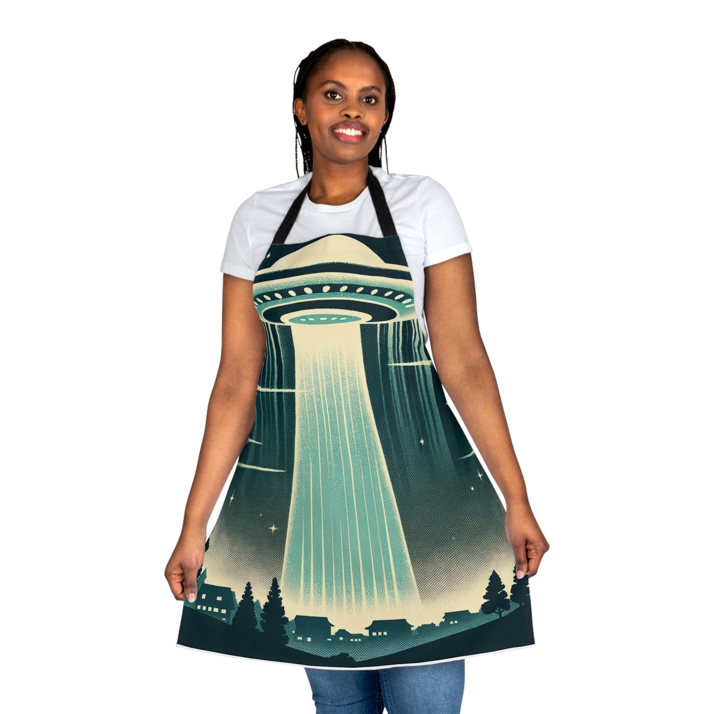 UFO Apron Gift For Dad, UFO Gift, Mom Gift, Mens Apron, Womens Apron, Kitchen Gift, Baking Cooking Apron, Cosmic Aprons, Aliens