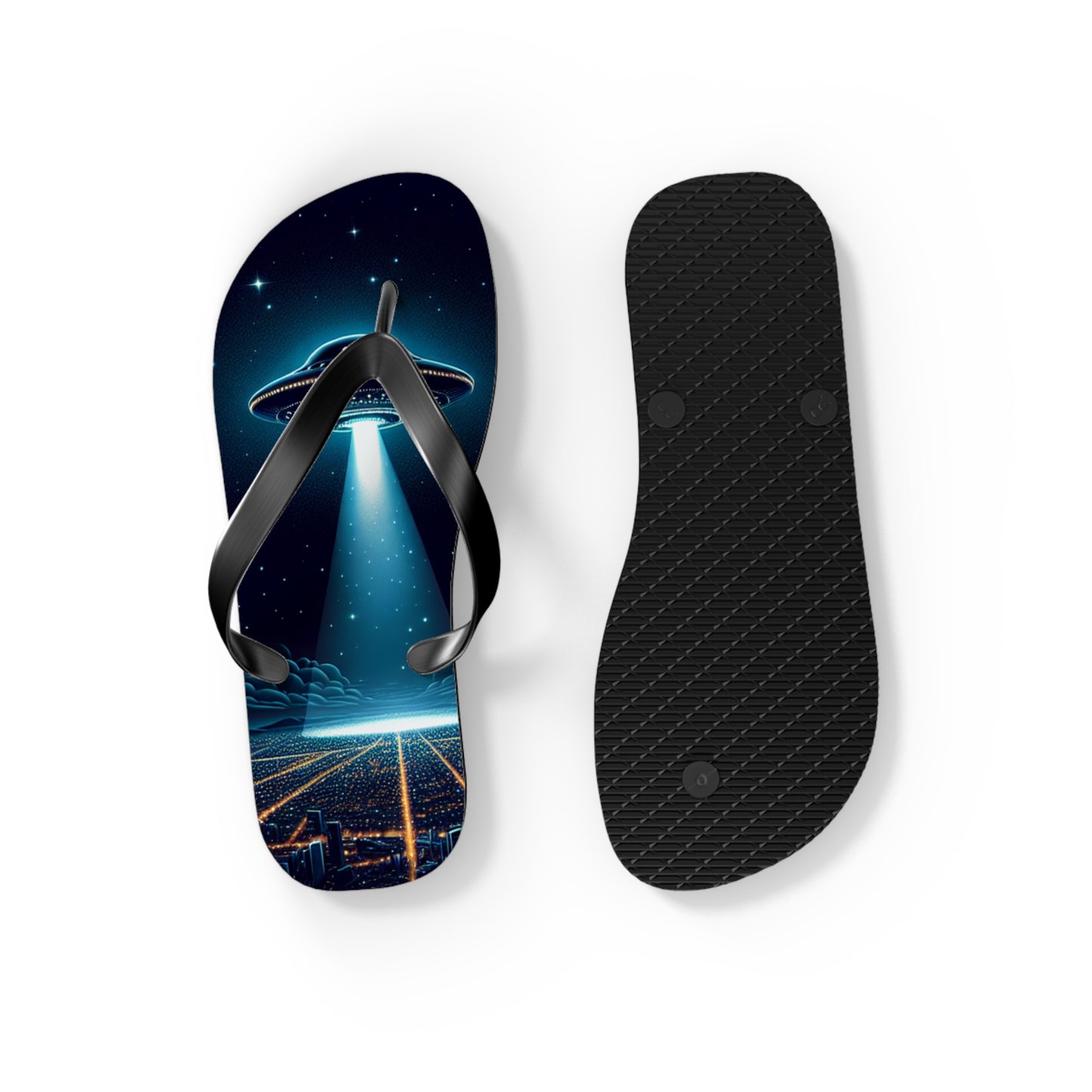 UFO Flip Flops - Black Mens Flip Flop's Thongs