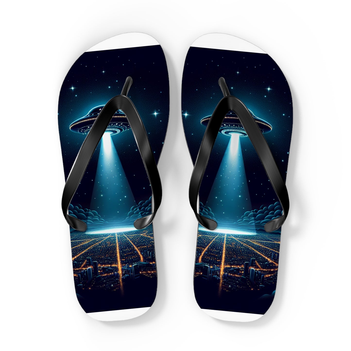 UFO Flip Flops - Black Mens Flip Flop's Thongs