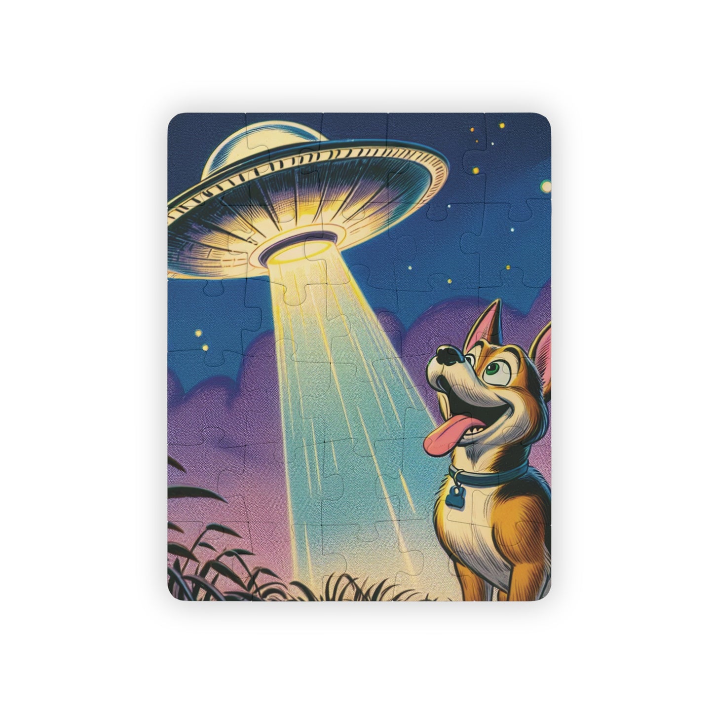 UFO Puzzle for Kids, UFO Gift, Dog Puzzle Children, Kids Gift, Children Gift, 30 Piece Jigsaw, Puzzles, Kids Puzzle, 30-Piece Puzzle, Aliens