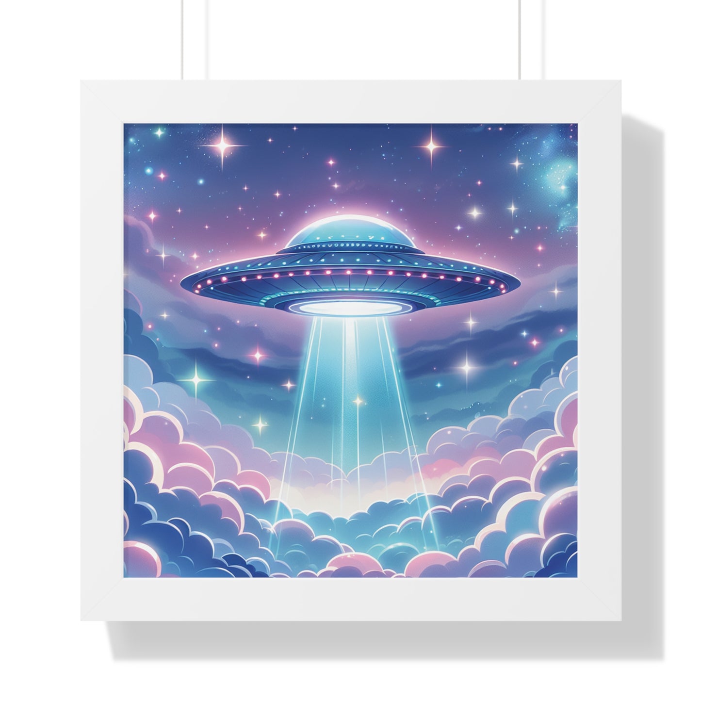 UFO Wall Art, UFO Gift,  UFO Poster, Flying Saucer, Spaceship, Gift For Men, Gift for Husband, Gift for Boyfriend, Framed Vertical Poster