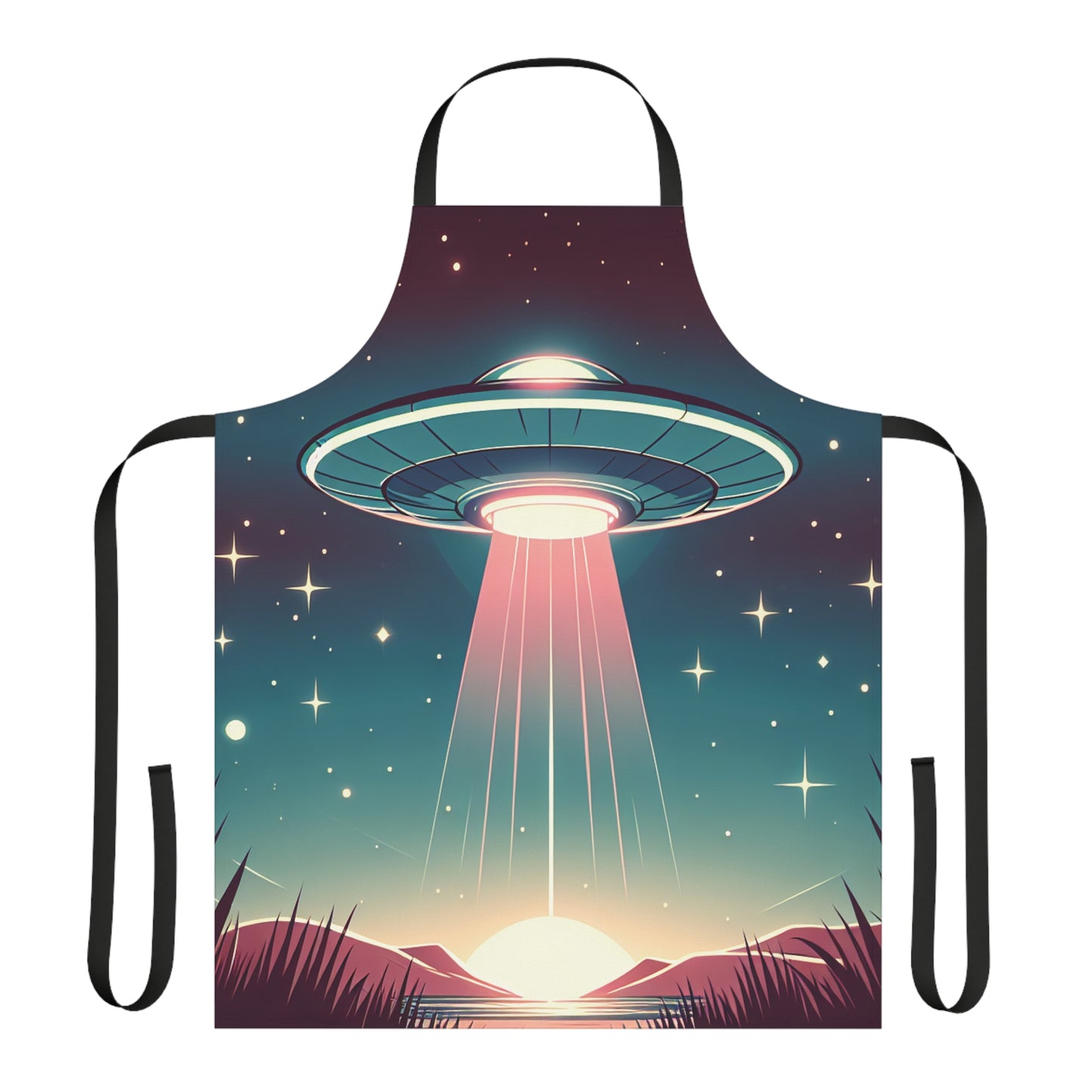 UFO Apron, Apron Gift, UFO Gift, Black or White Straps, Mens Apron, Womens Apron, Kitchen Gift, Baking Cooking Apron, Cosmic Aprons, Aliens