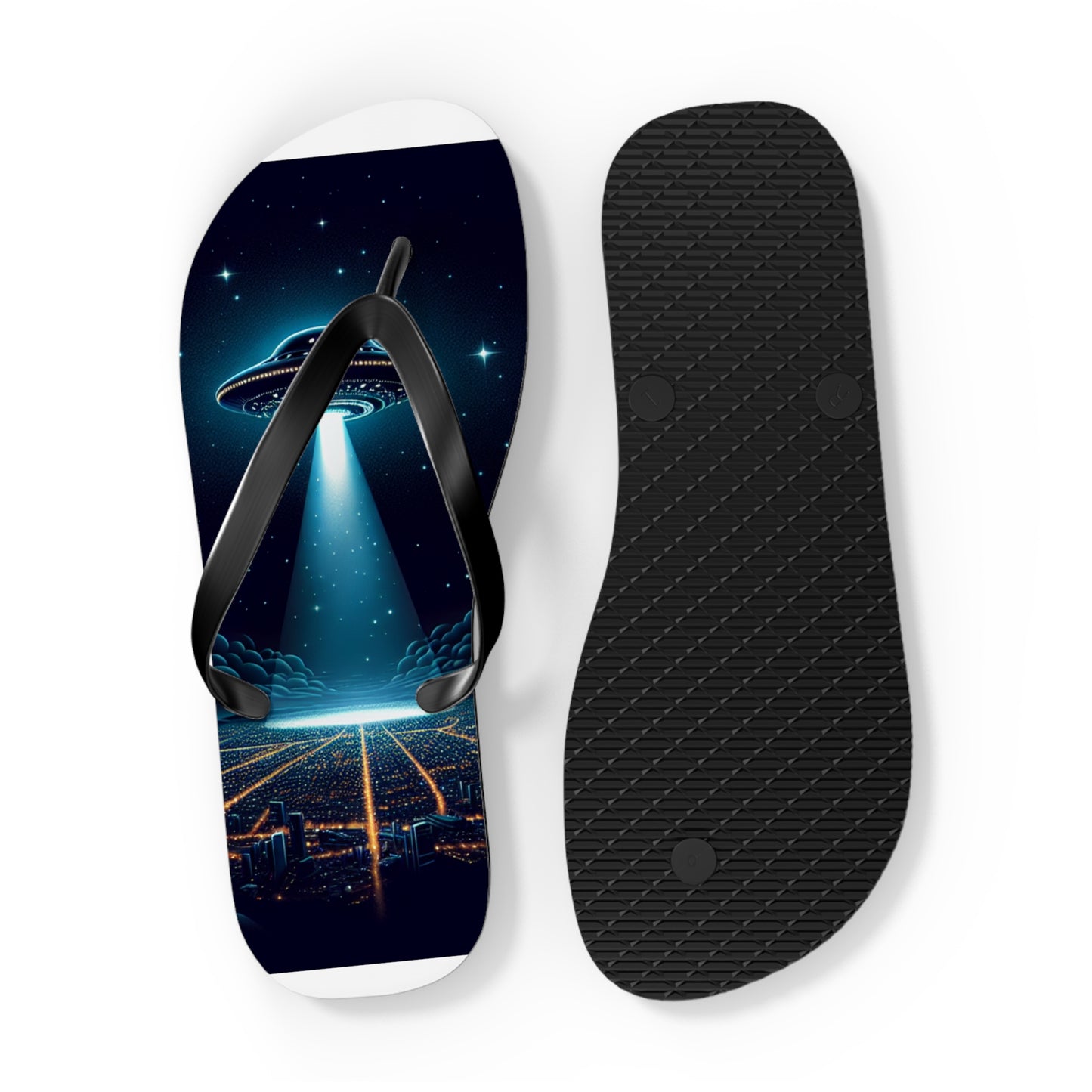 UFO Flip Flops - Black Mens Flip Flop's Thongs