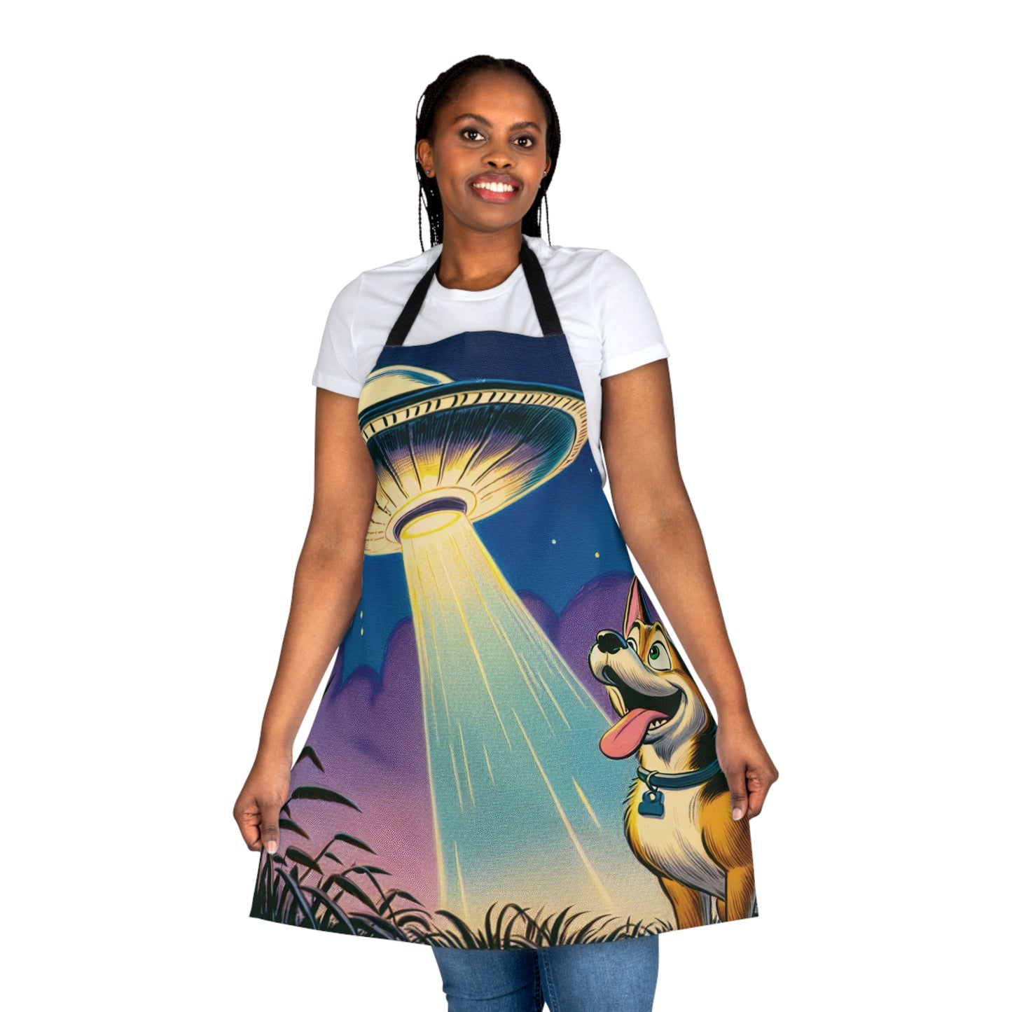 UFO Dog Apron, Apron Gift, UFO Gift, Dog Mom Dad Gift, Mens Apron, Womens Apron, Kitchen Gift, Baking Cooking Apron, Cosmic Aprons, Aliens