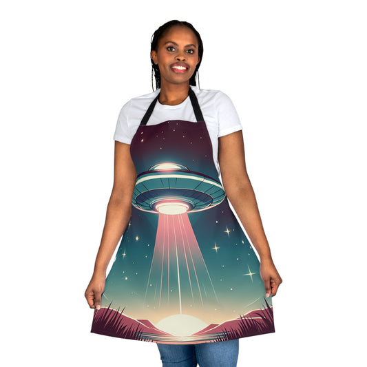 UFO Apron, Apron Gift, UFO Gift, Black or White Straps, Mens Apron, Womens Apron, Kitchen Gift, Baking Cooking Apron, Cosmic Aprons, Aliens