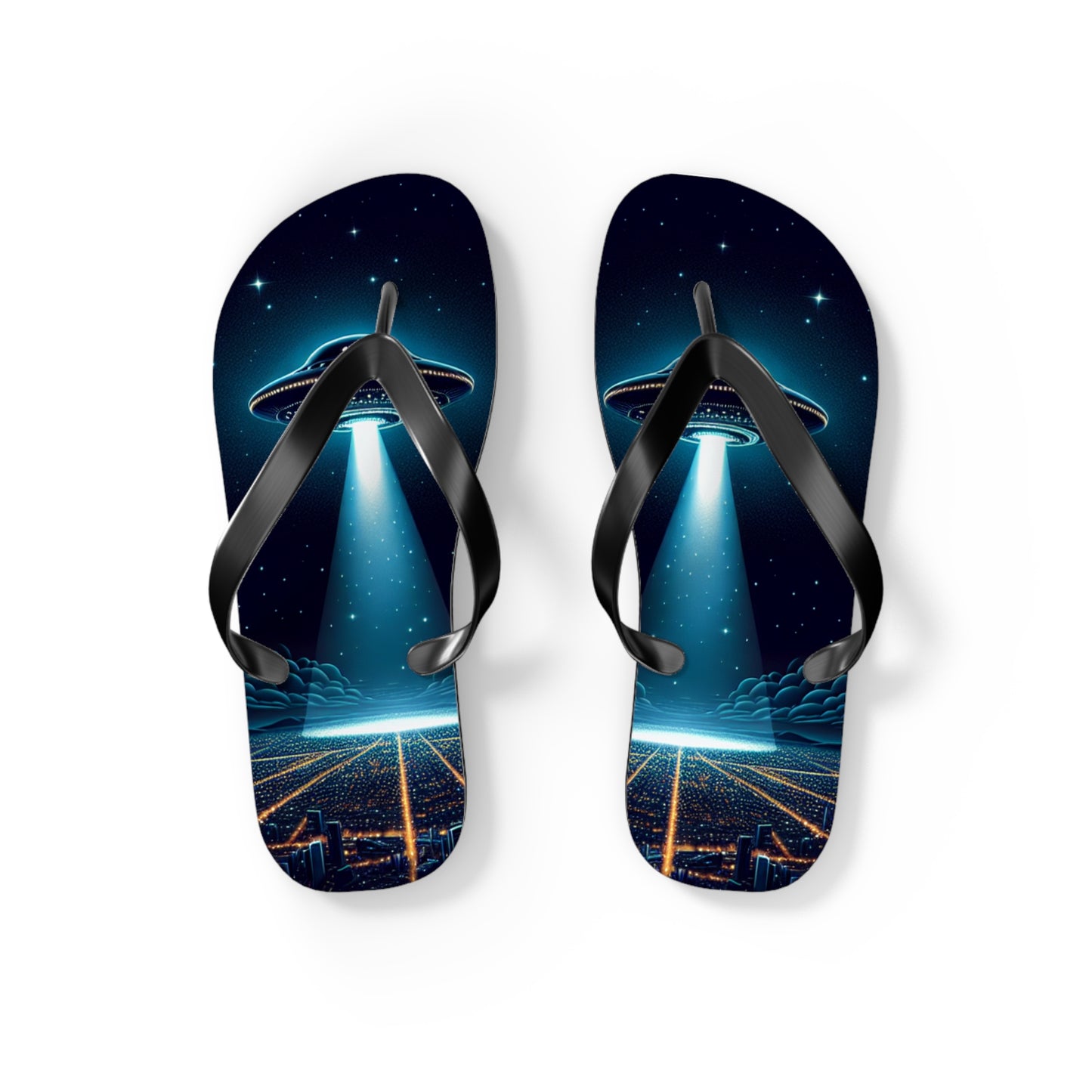 UFO Flip Flops - Black Mens Flip Flop's Thongs